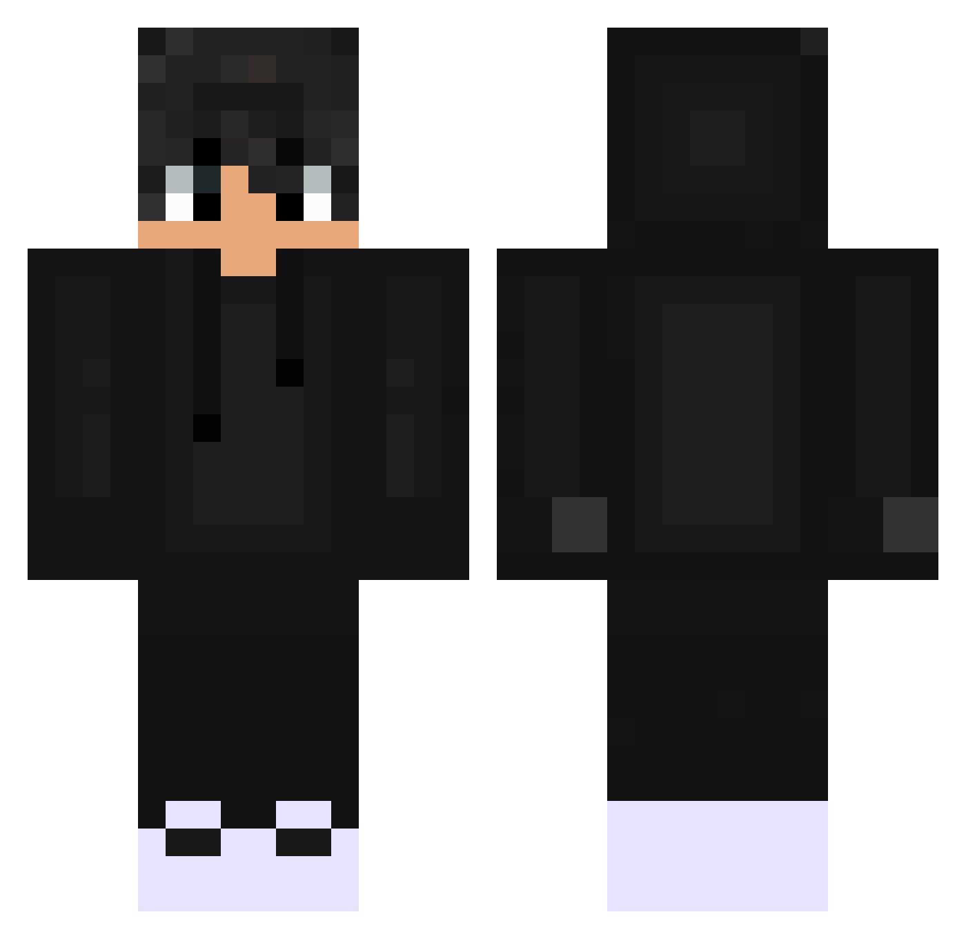 vyzue Minecraft skin, front and back view