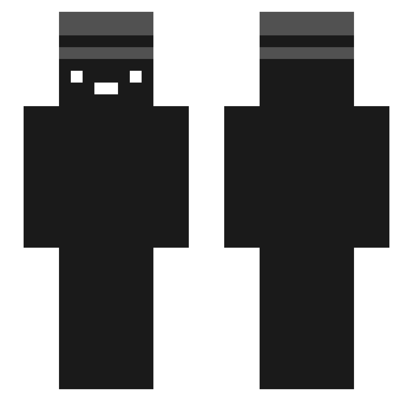 iQuabb Minecraft skin, front and back view