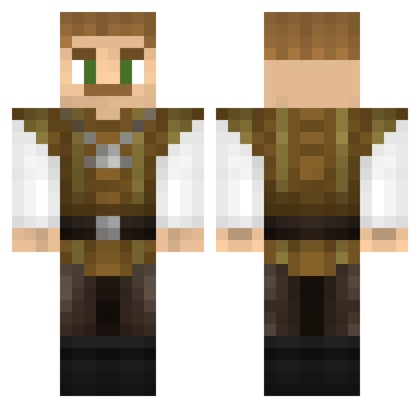 Hft420 Minecraft skin, front and back view