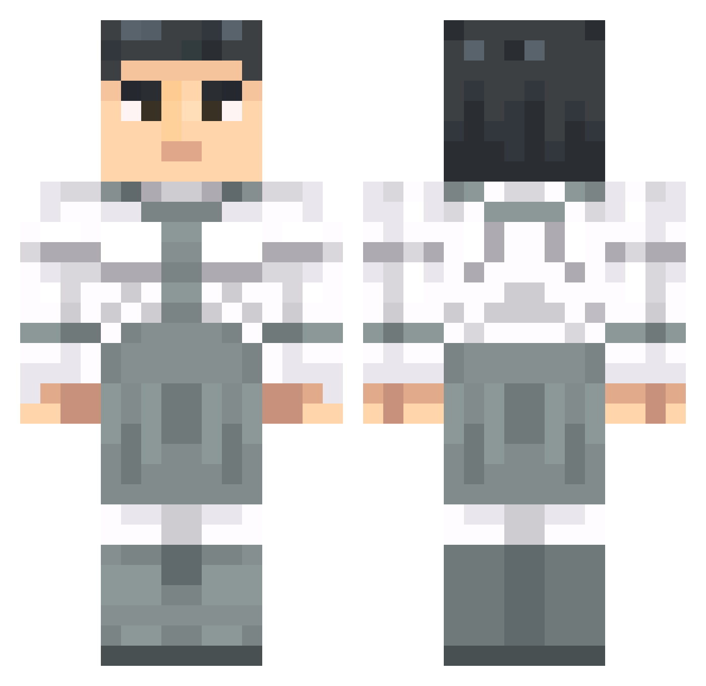 Areos789 Minecraft skin, front and back view