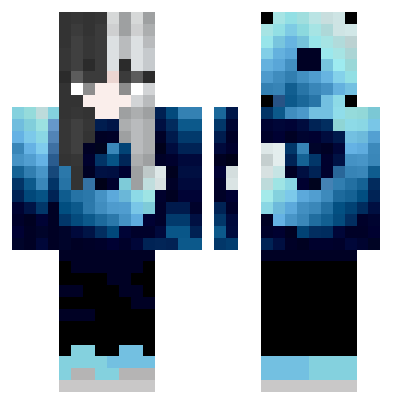 hippia Minecraft skin, front and back view