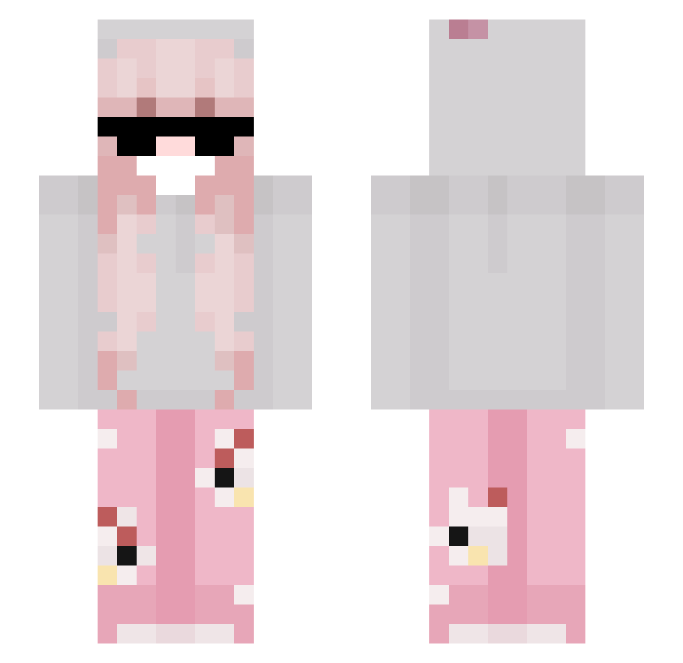 NotMistyc Minecraft skin, front and back view