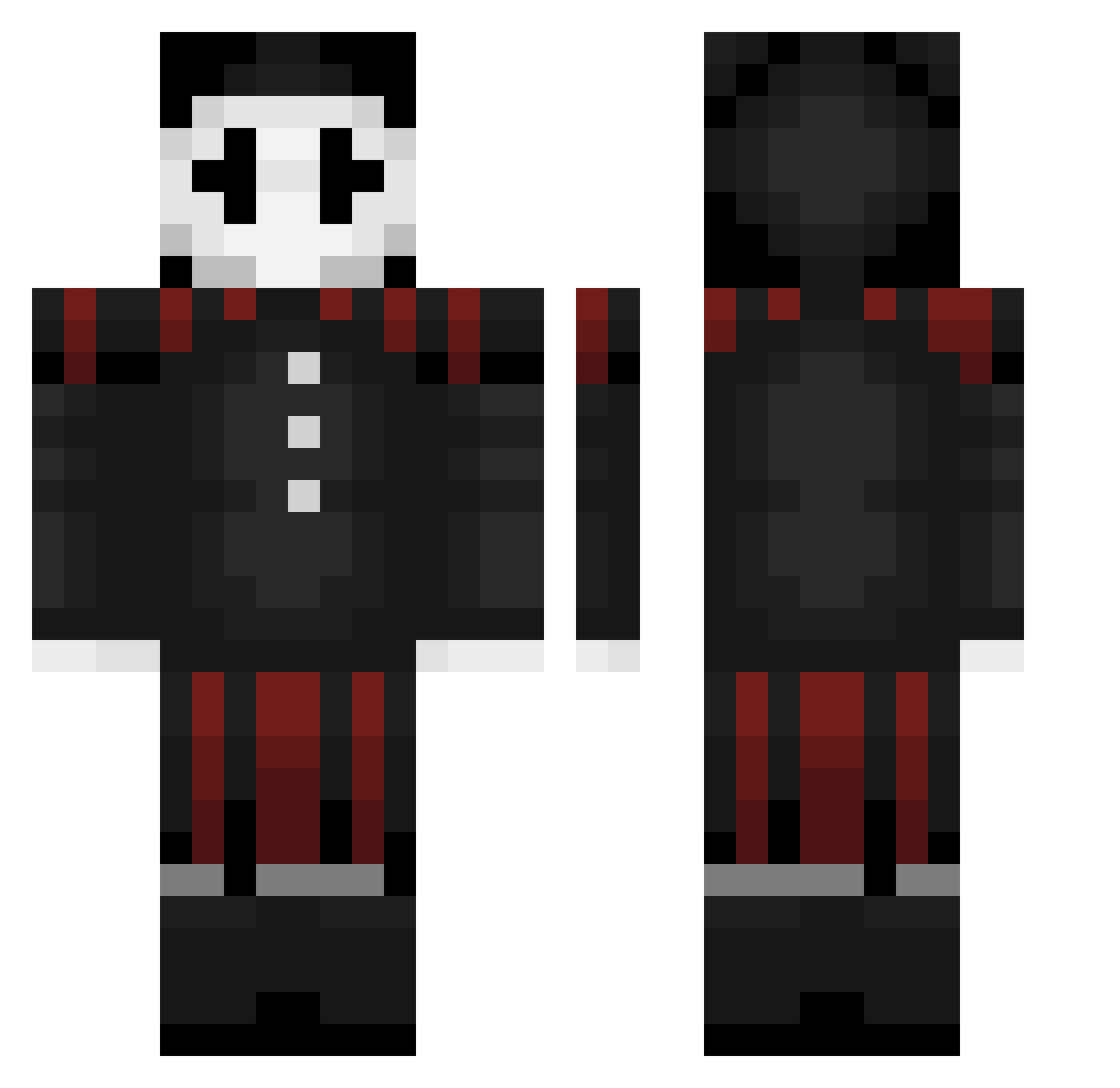 Creeperim Minecraft skin, front and back view