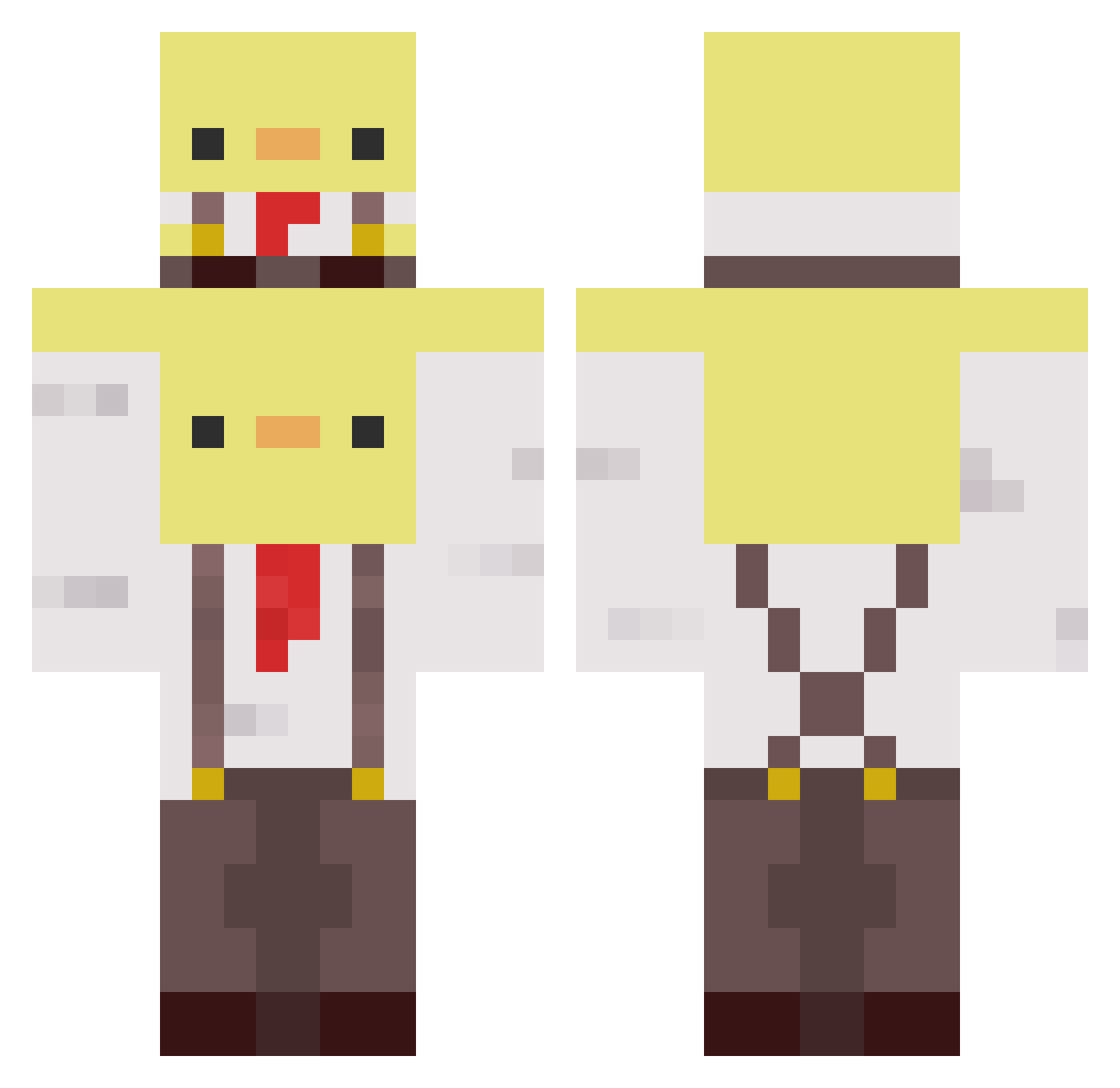 zestyfedora Minecraft skin, front and back view