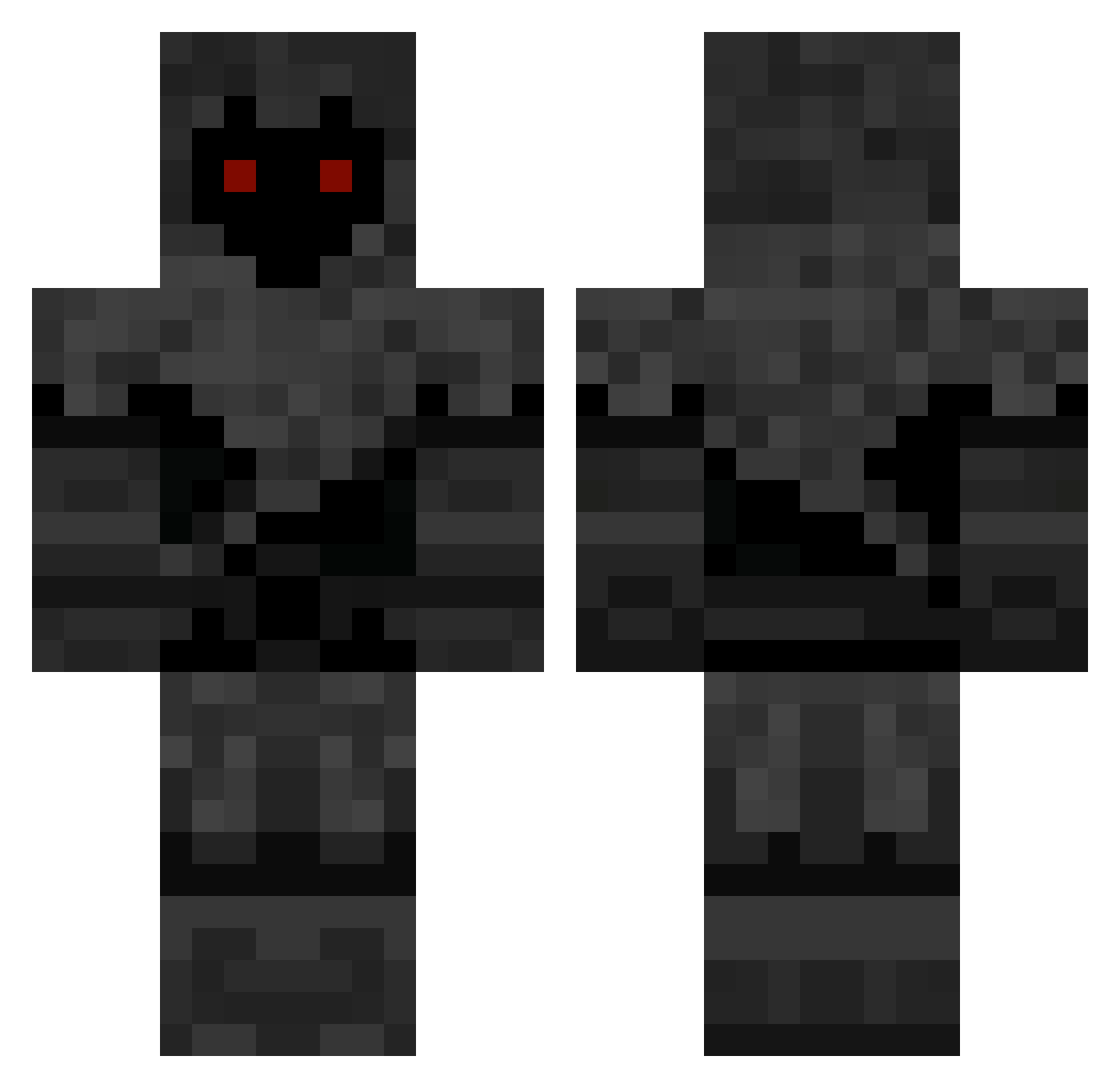 Subshire Minecraft skin, front and back view