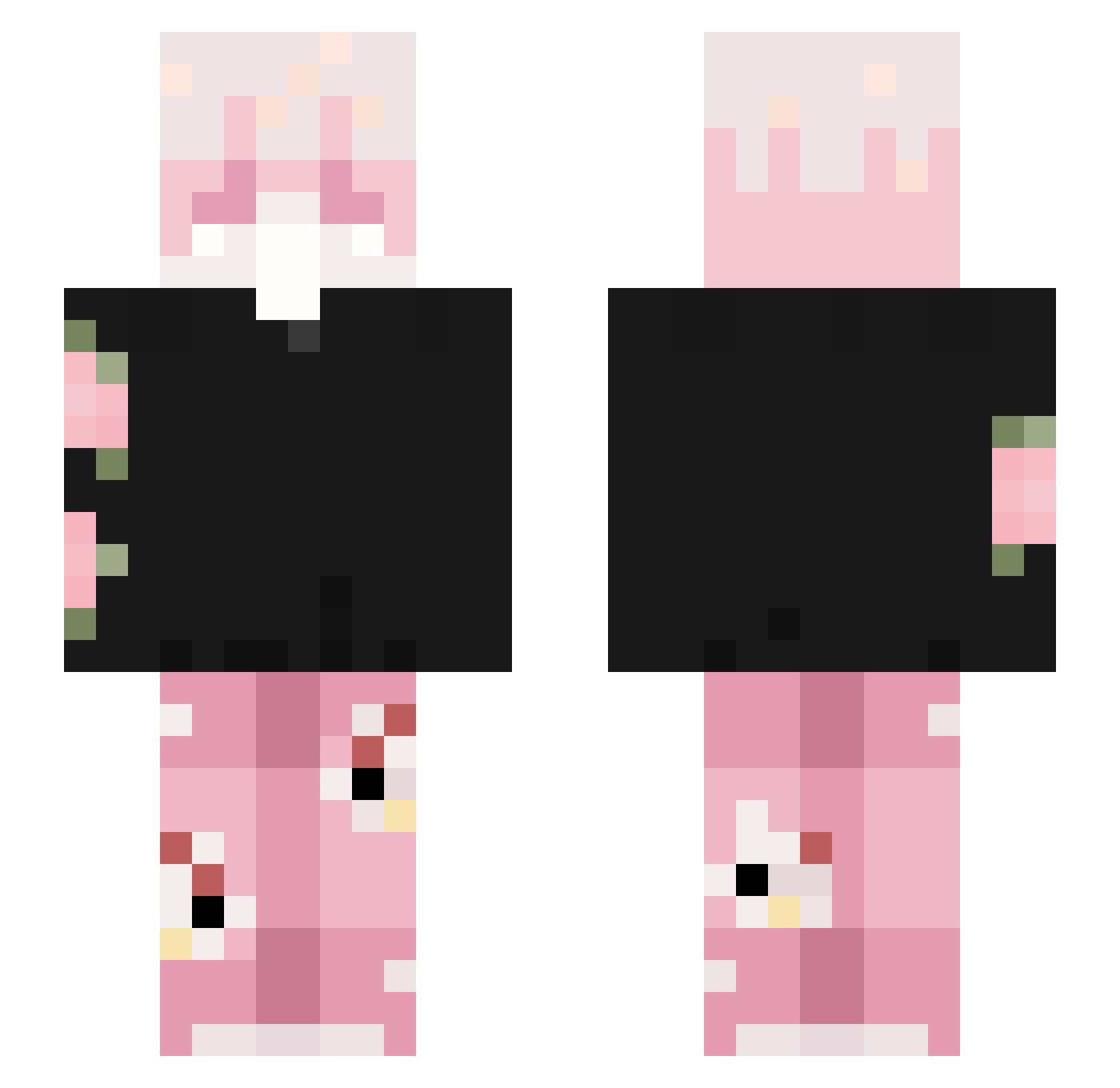 WhoIsSynth Minecraft skin, front and back view