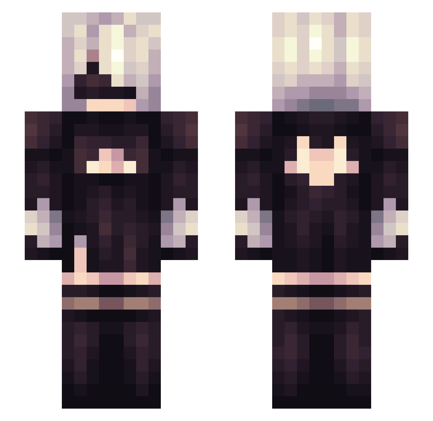 7sleepy Minecraft skin, front and back view