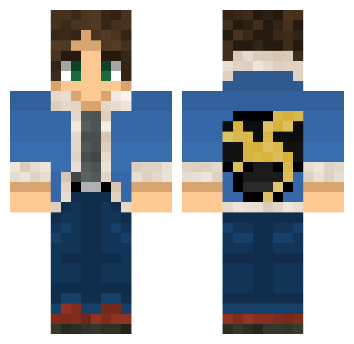 Rhayyn Minecraft skin, front and back view