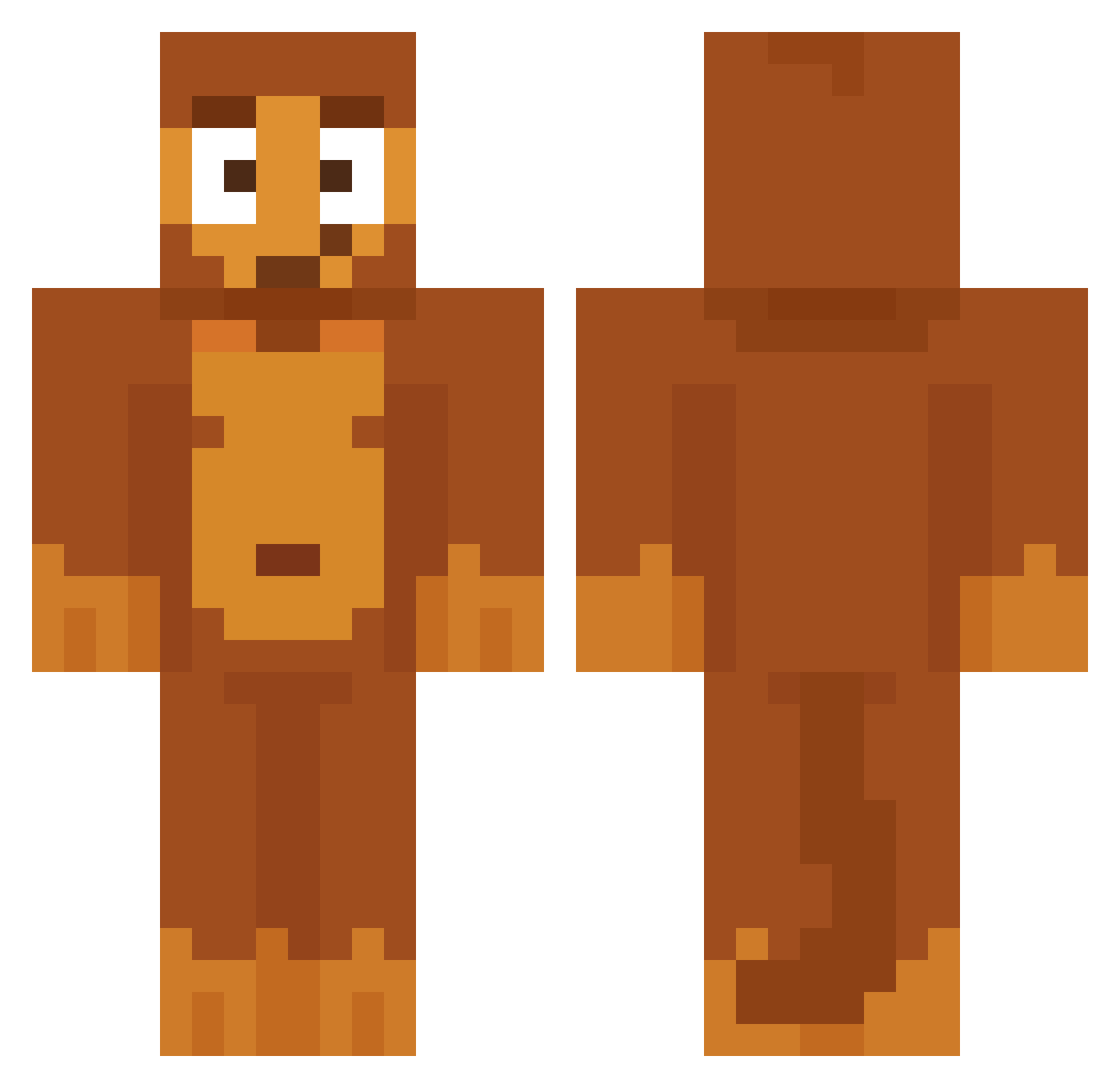 zeroxchan Minecraft skin, front and back view