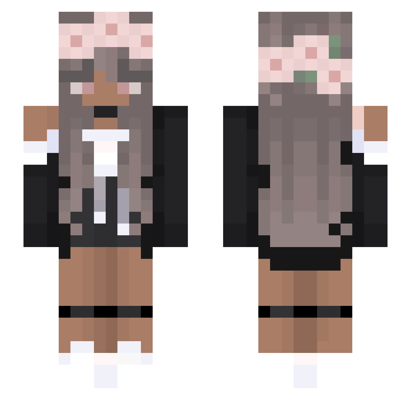 ReChallenge Minecraft skin, front and back view