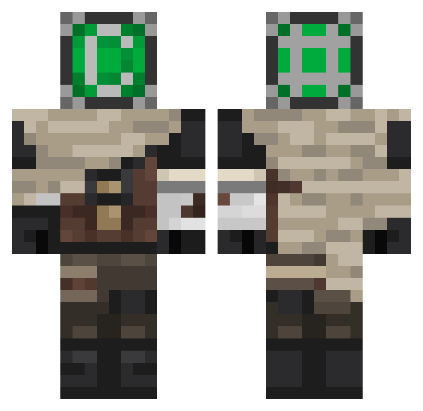 NCI_ Minecraft skin, front and back view
