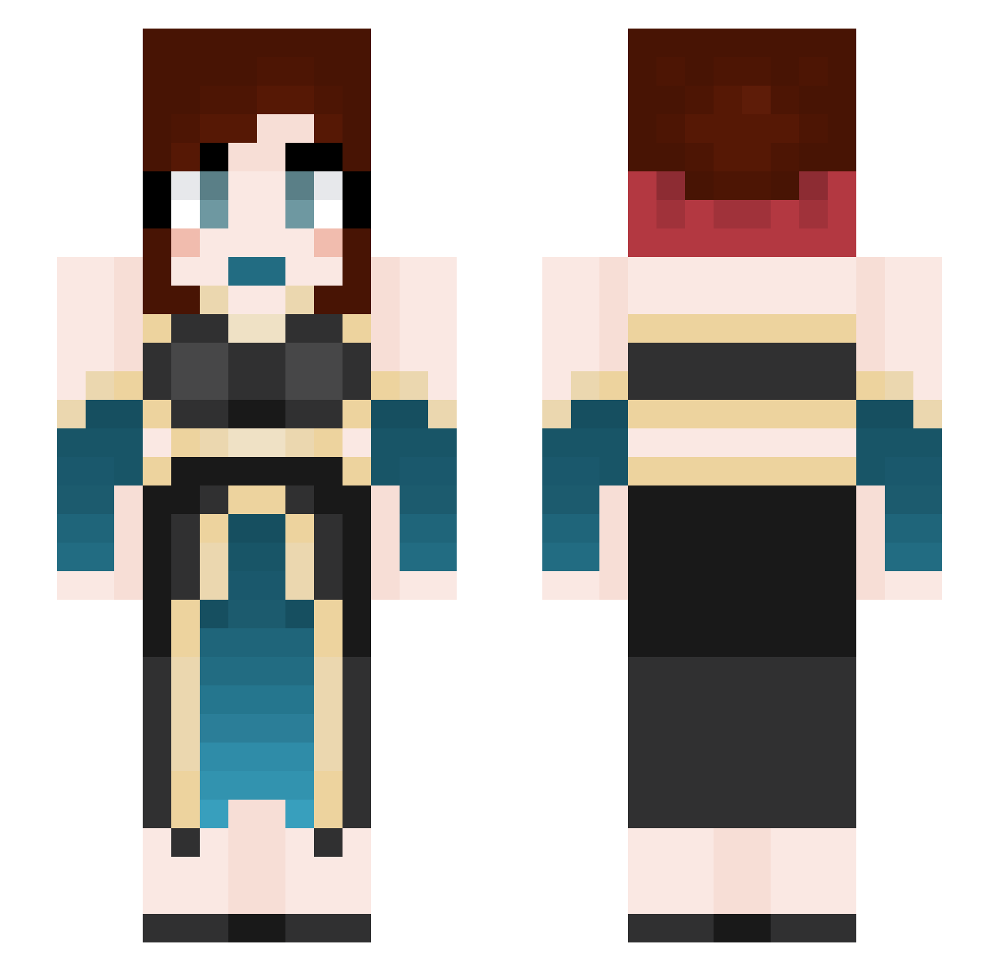 Dawns_melody Minecraft skin, front and back view