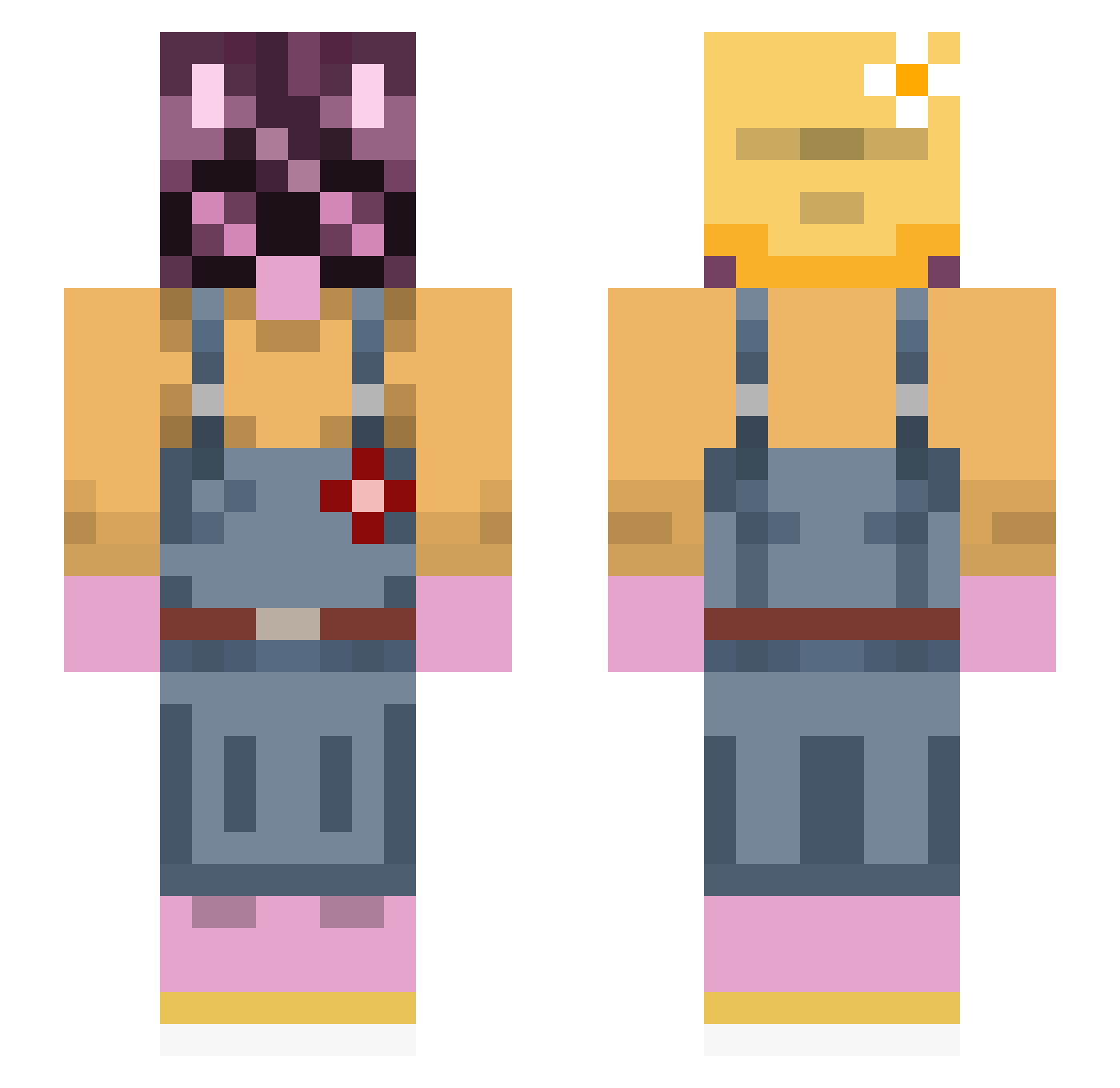 theswissly Minecraft skin, front and back view