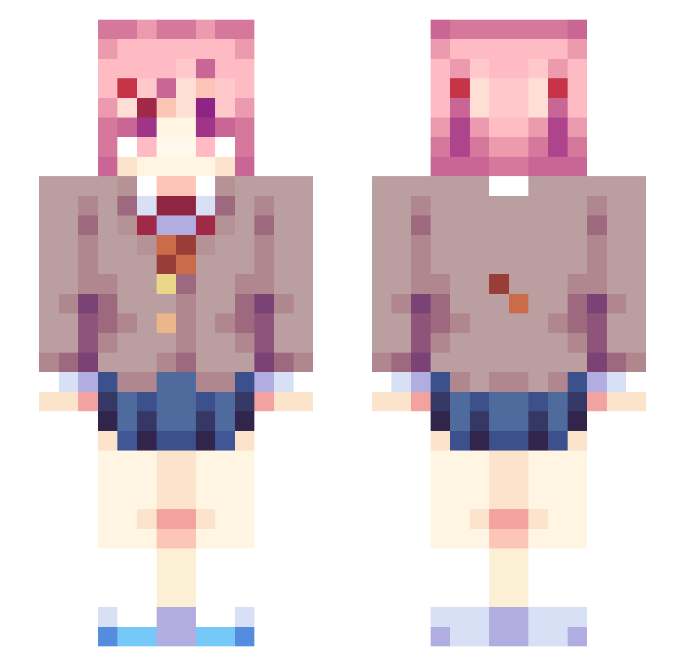 Rooger045 Minecraft skin, front and back view