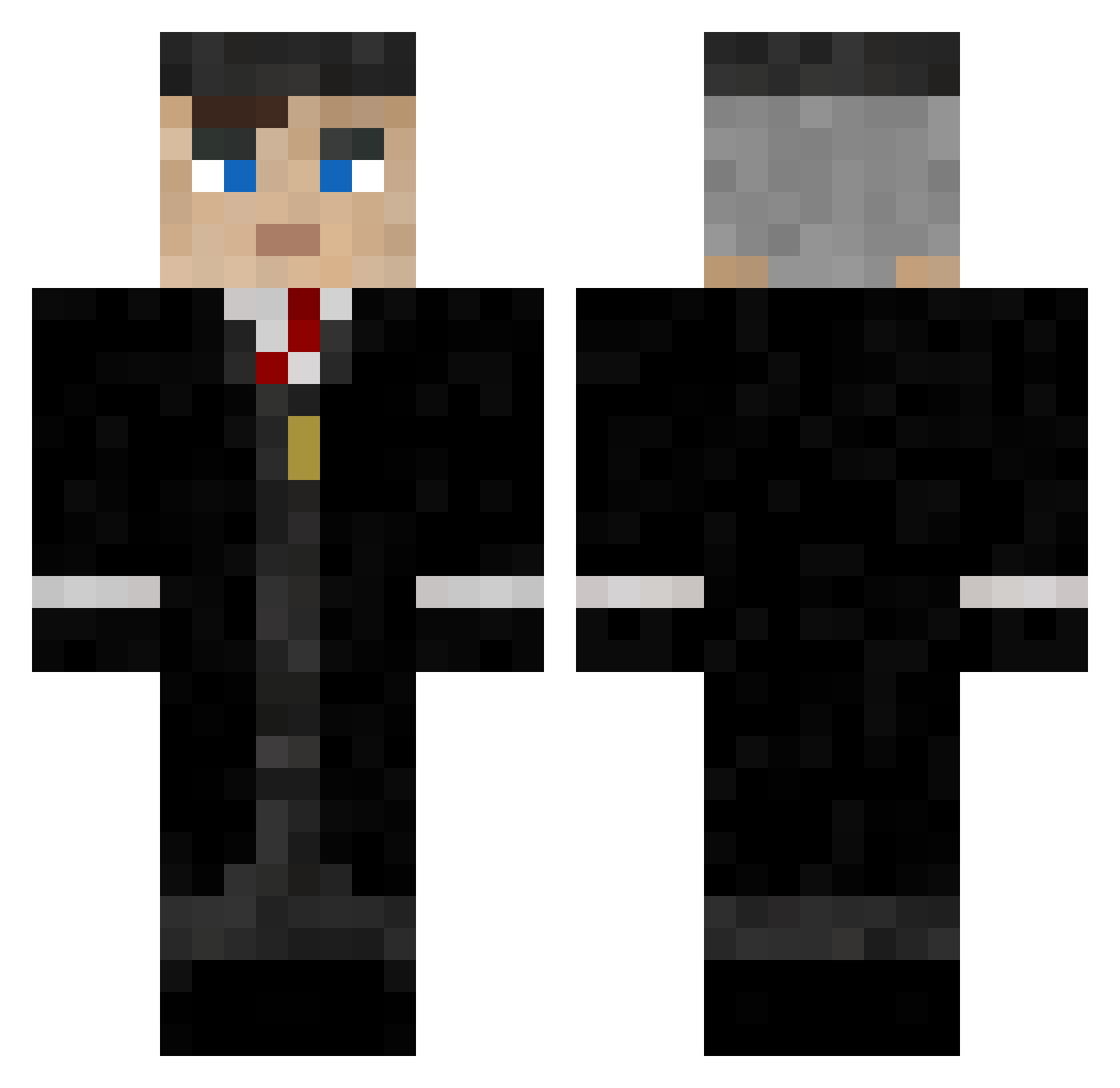 MeDicenElChuchu Minecraft skin, front and back view