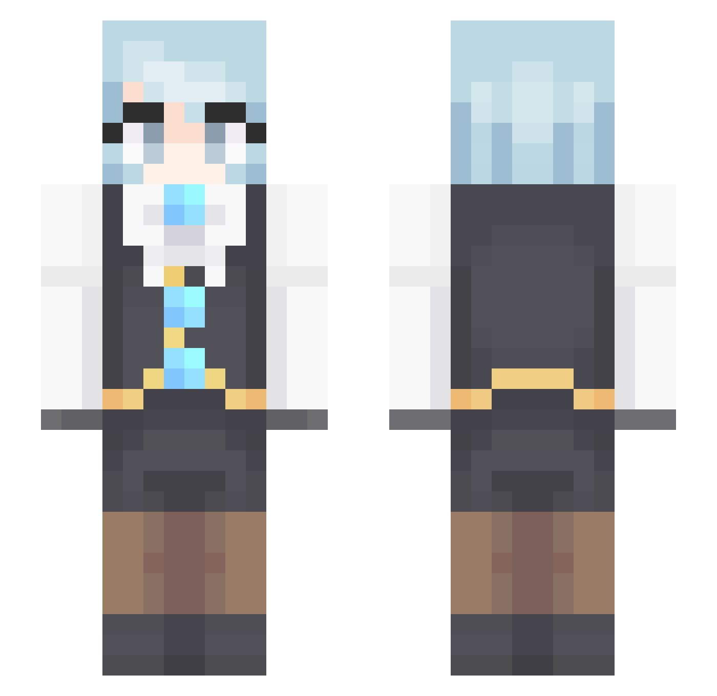 apple_fish Minecraft skin, front and back view