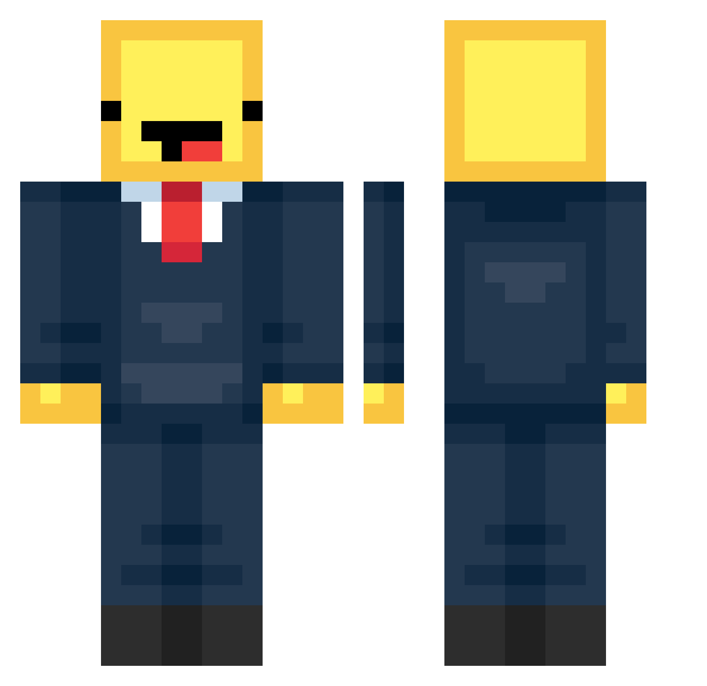 9lol Minecraft skin, front and back view