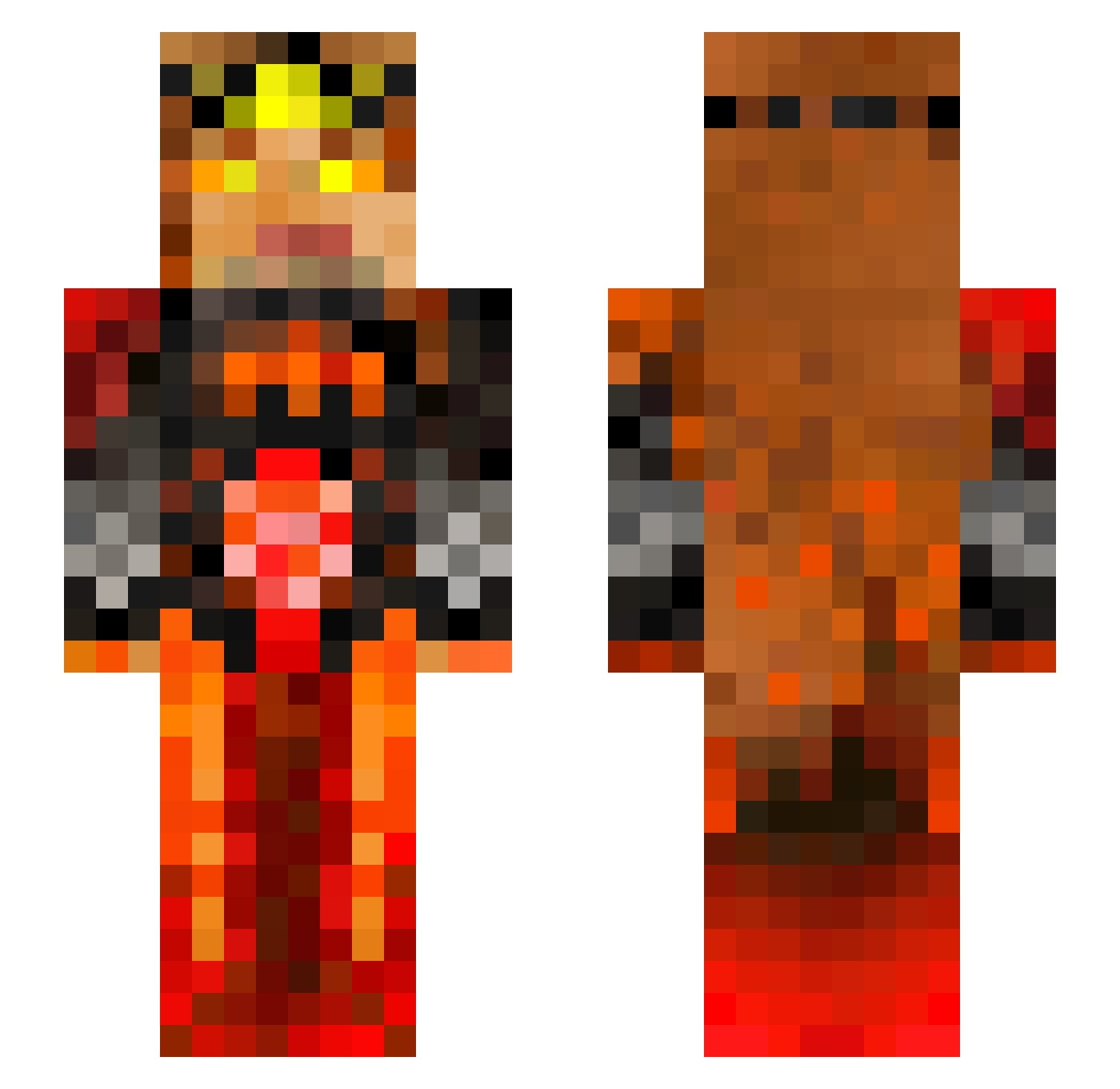 Cyjanke Minecraft skin, front and back view