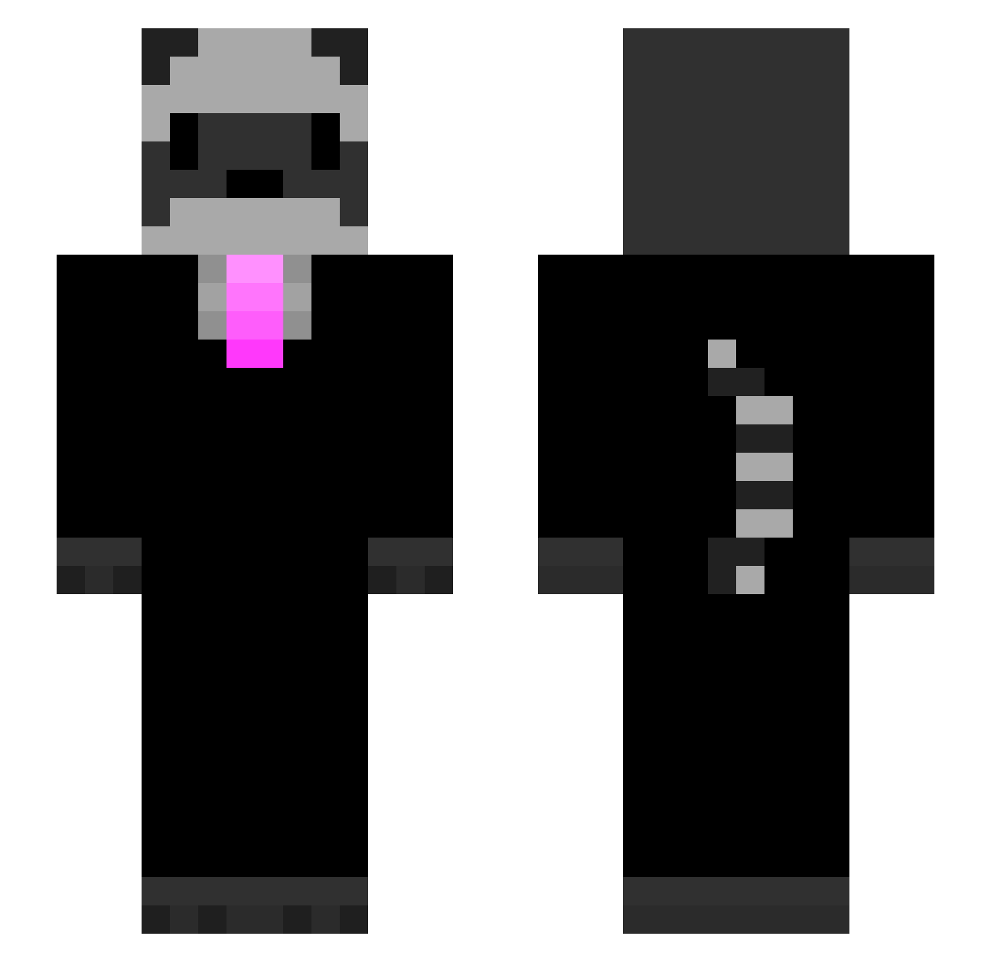 Szop_en Minecraft skin, front and back view