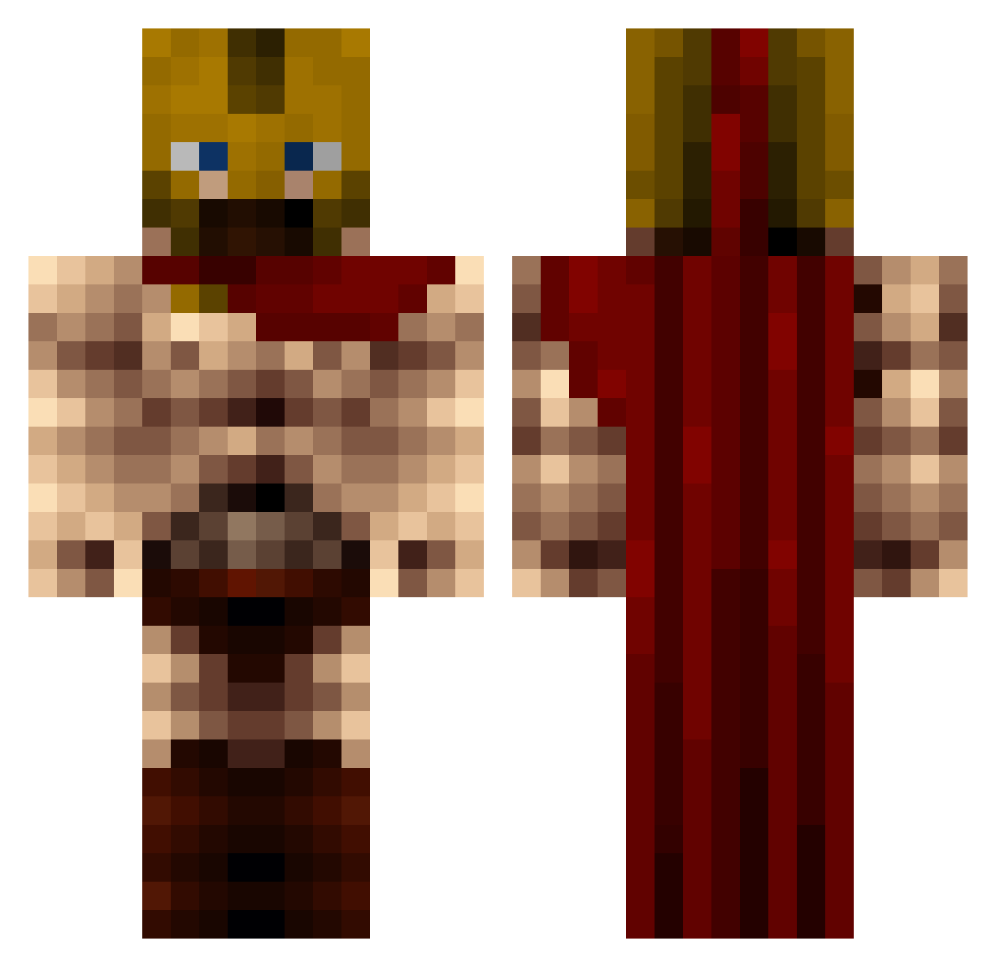 Matixx732 Minecraft skin, front and back view