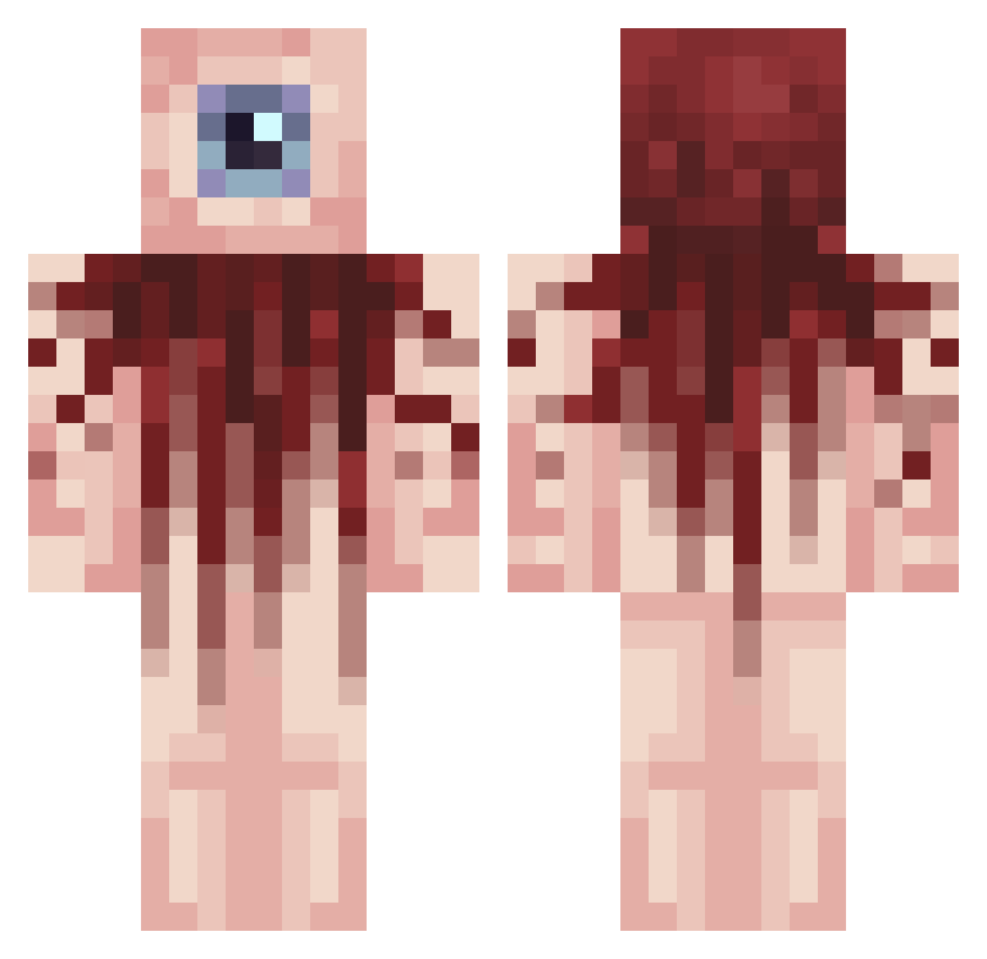 YeatFan17 Minecraft skin, front and back view
