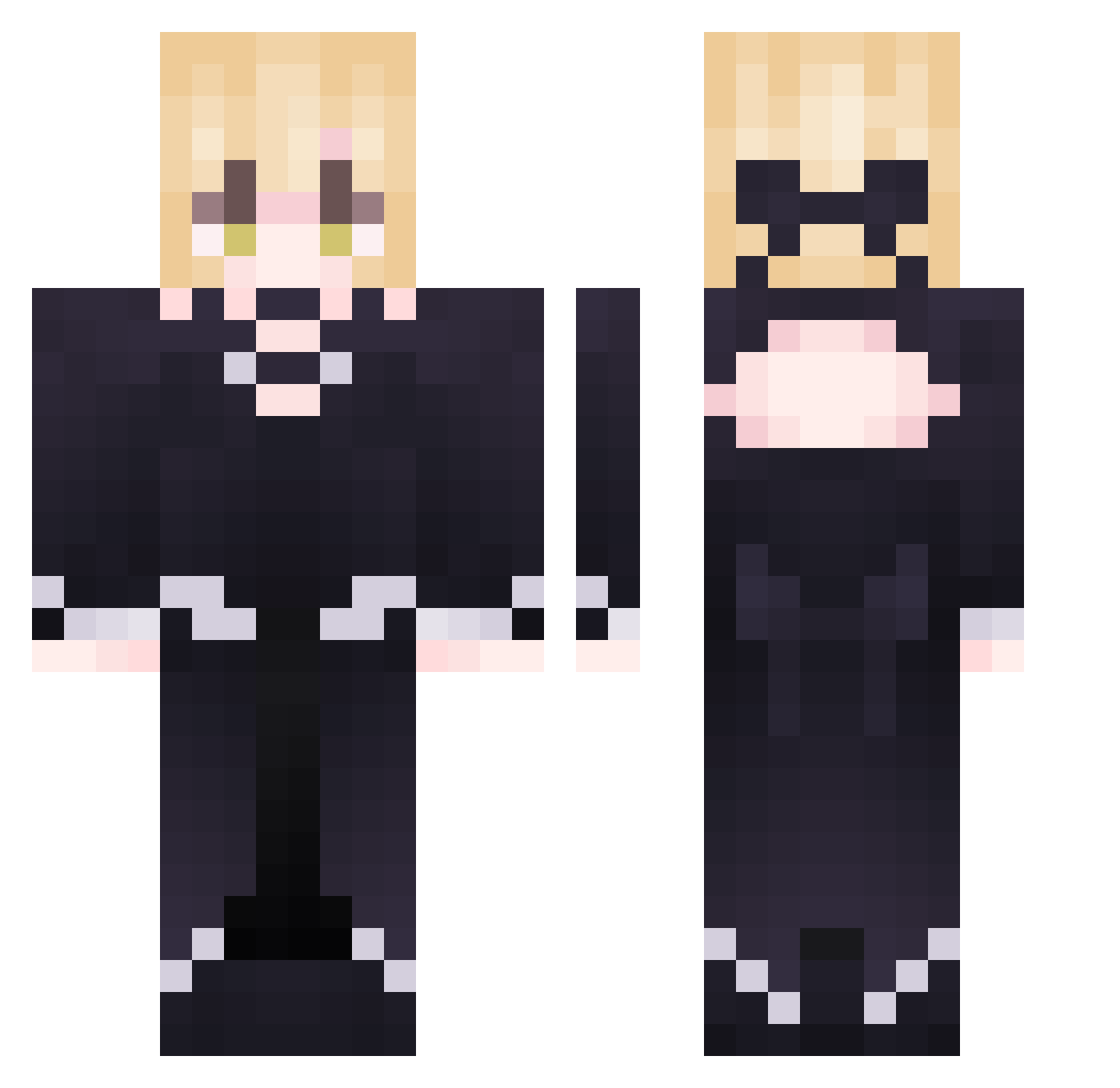 Haizeaaa Minecraft skin, front and back view