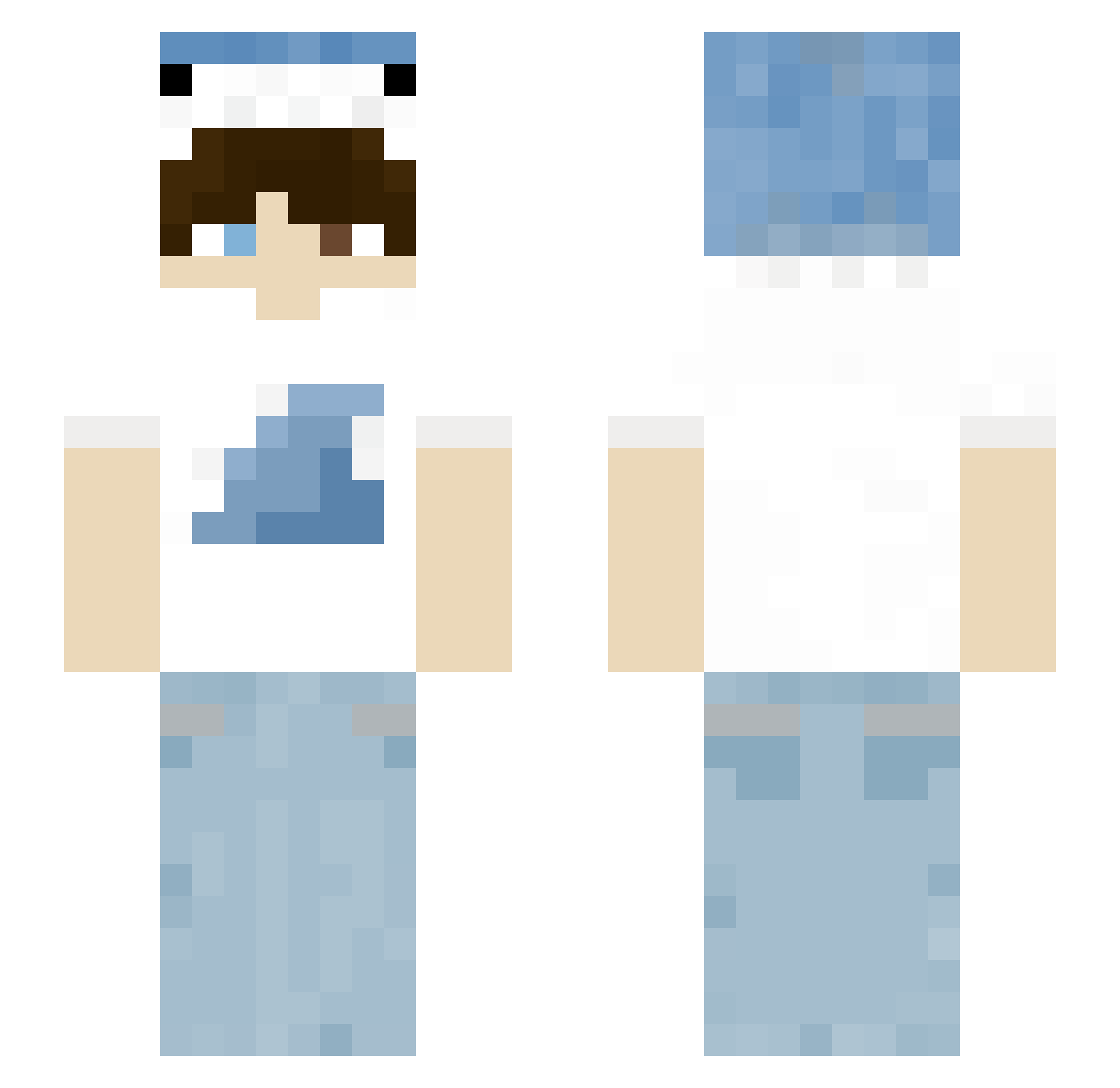 x4nd4r4 Minecraft skin, front and back view