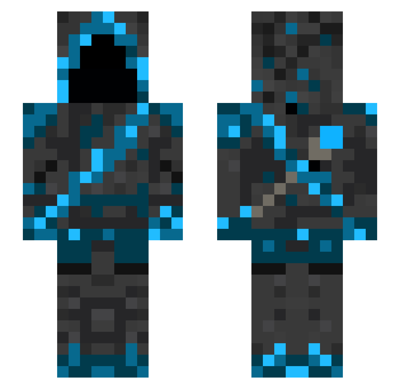 Diamond_III Minecraft skin, front and back view