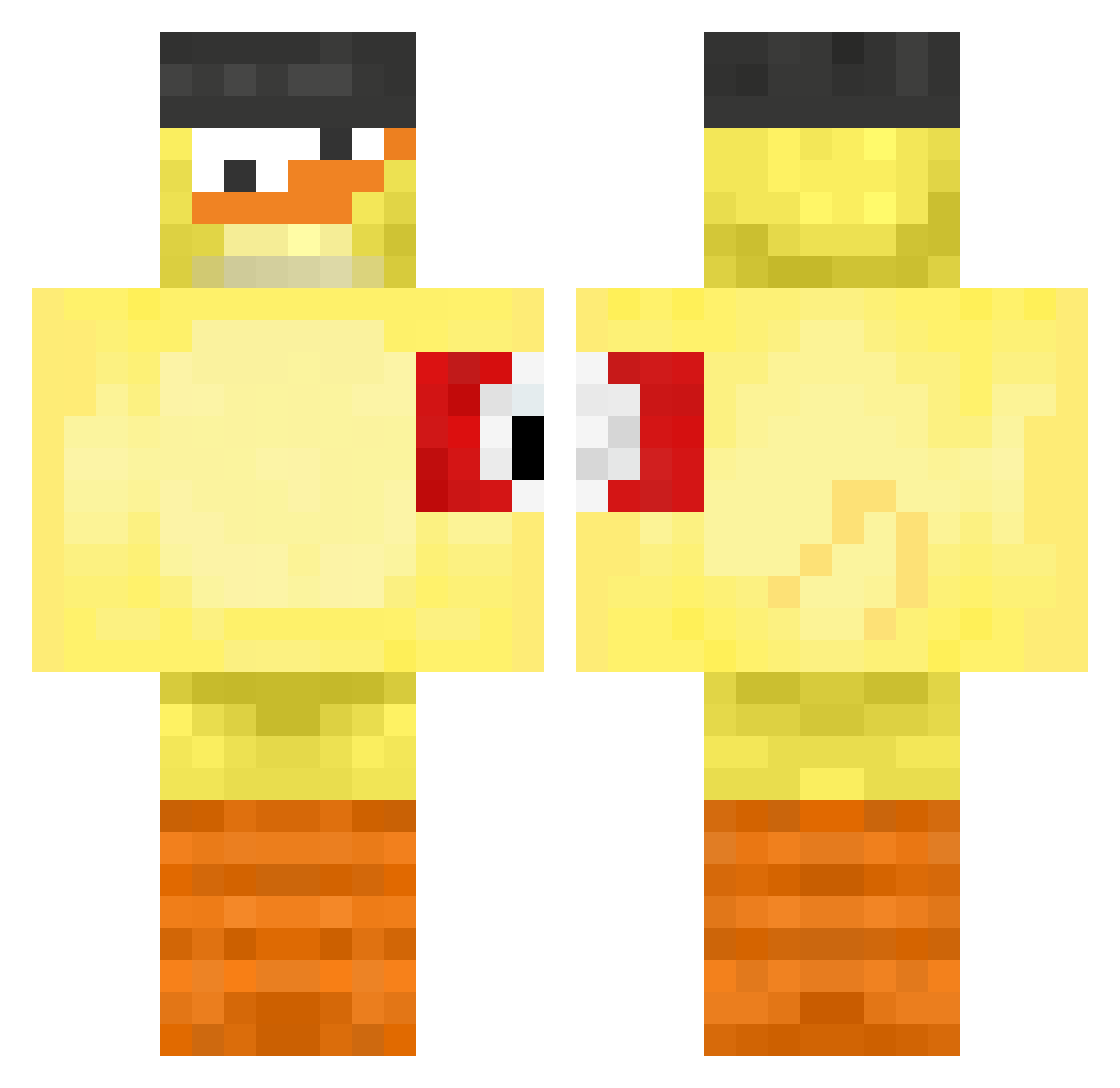 SavvyJib Minecraft skin, front and back view