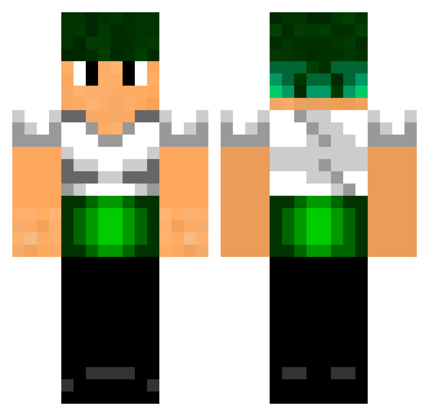 Carlino Minecraft skin, front and back view