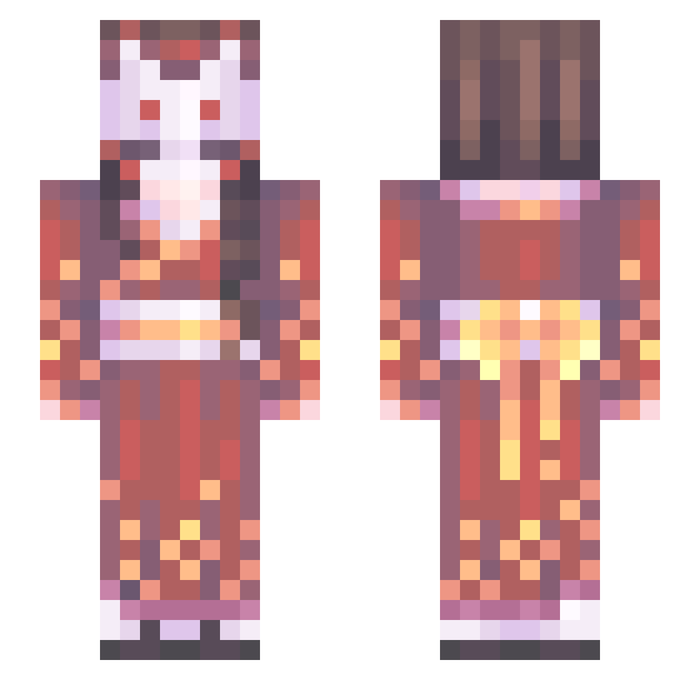 Spirit0w0 Minecraft skin, front and back view
