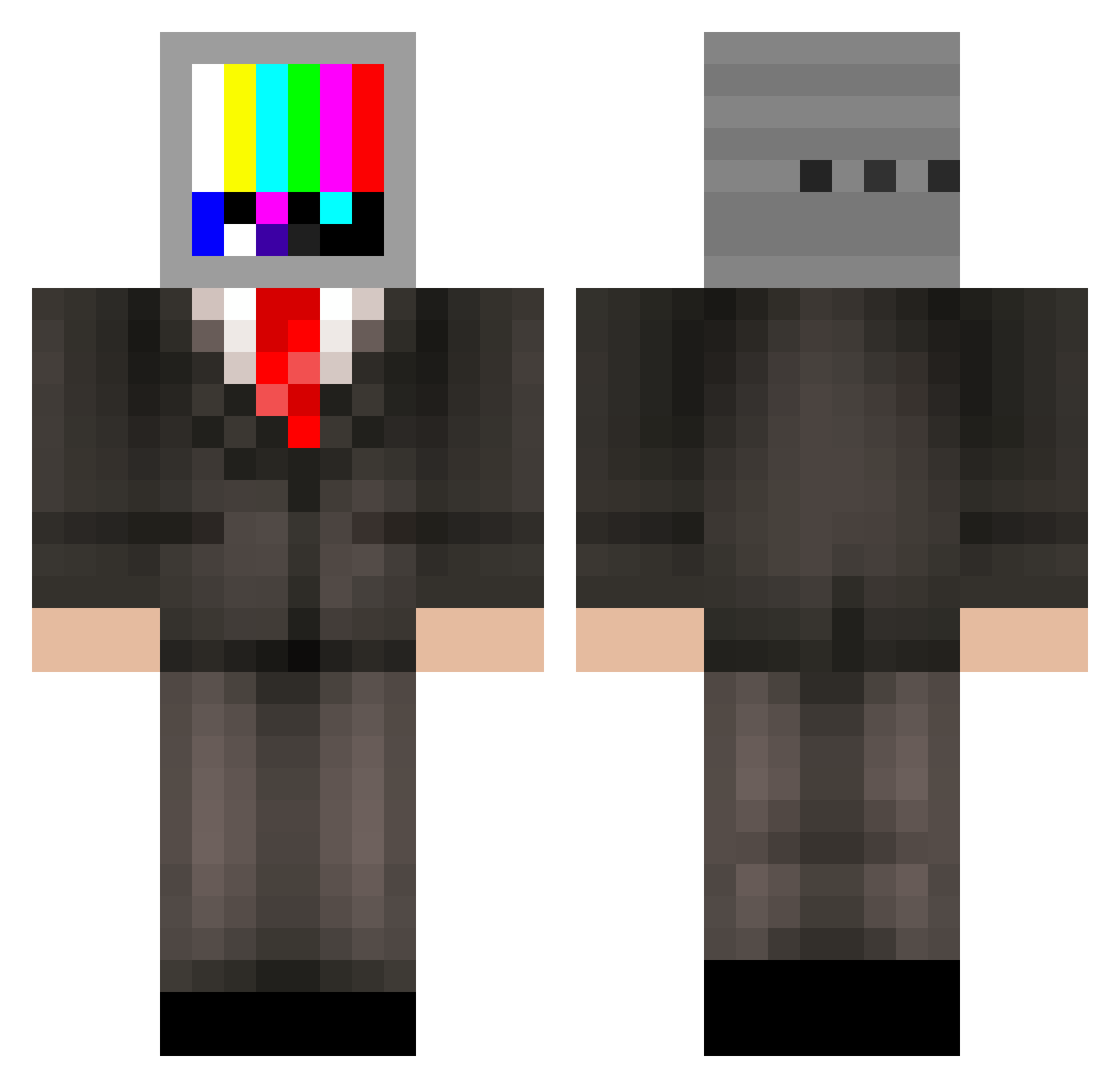 SimonGhostRiley Minecraft skin, front and back view