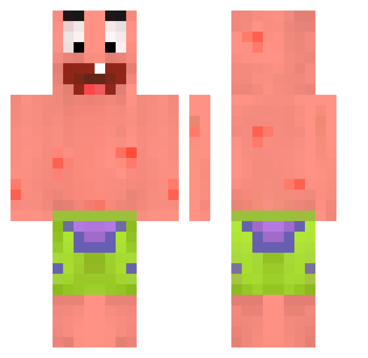 TwitchLolrypz Minecraft skin, front and back view
