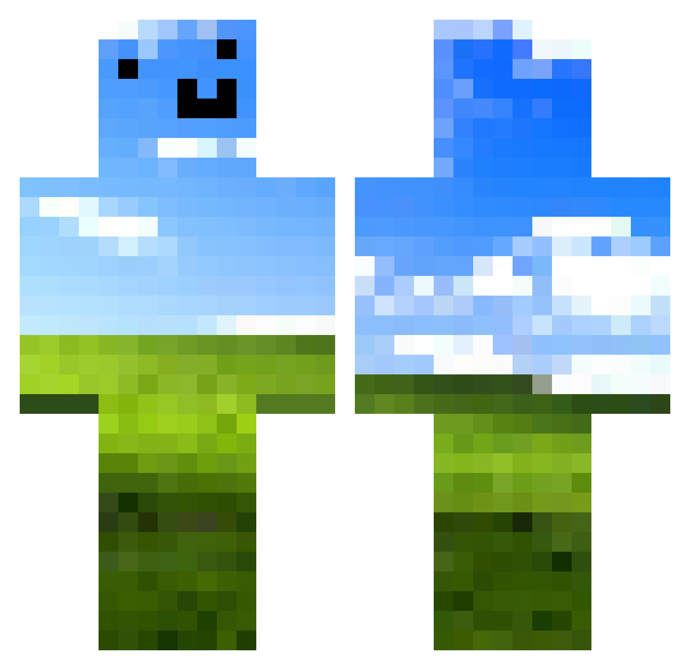 mentalsanya Minecraft skin, front and back view