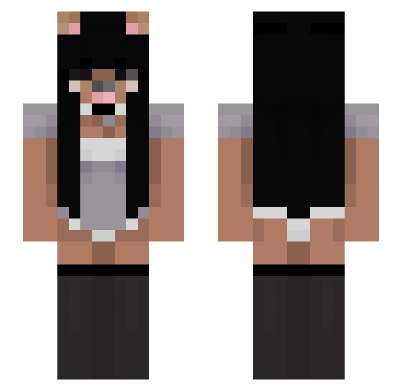Fl1keee4 Minecraft skin, front and back view