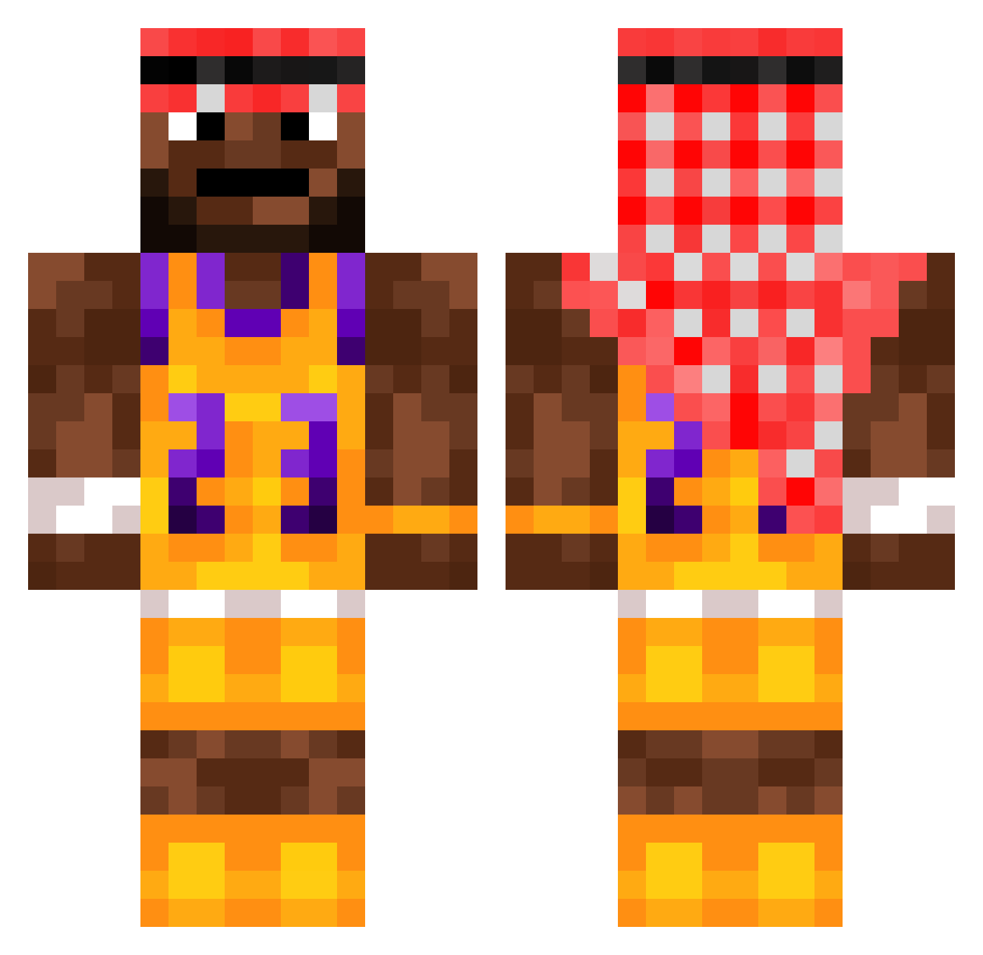 JJ2011 Minecraft skin, front and back view