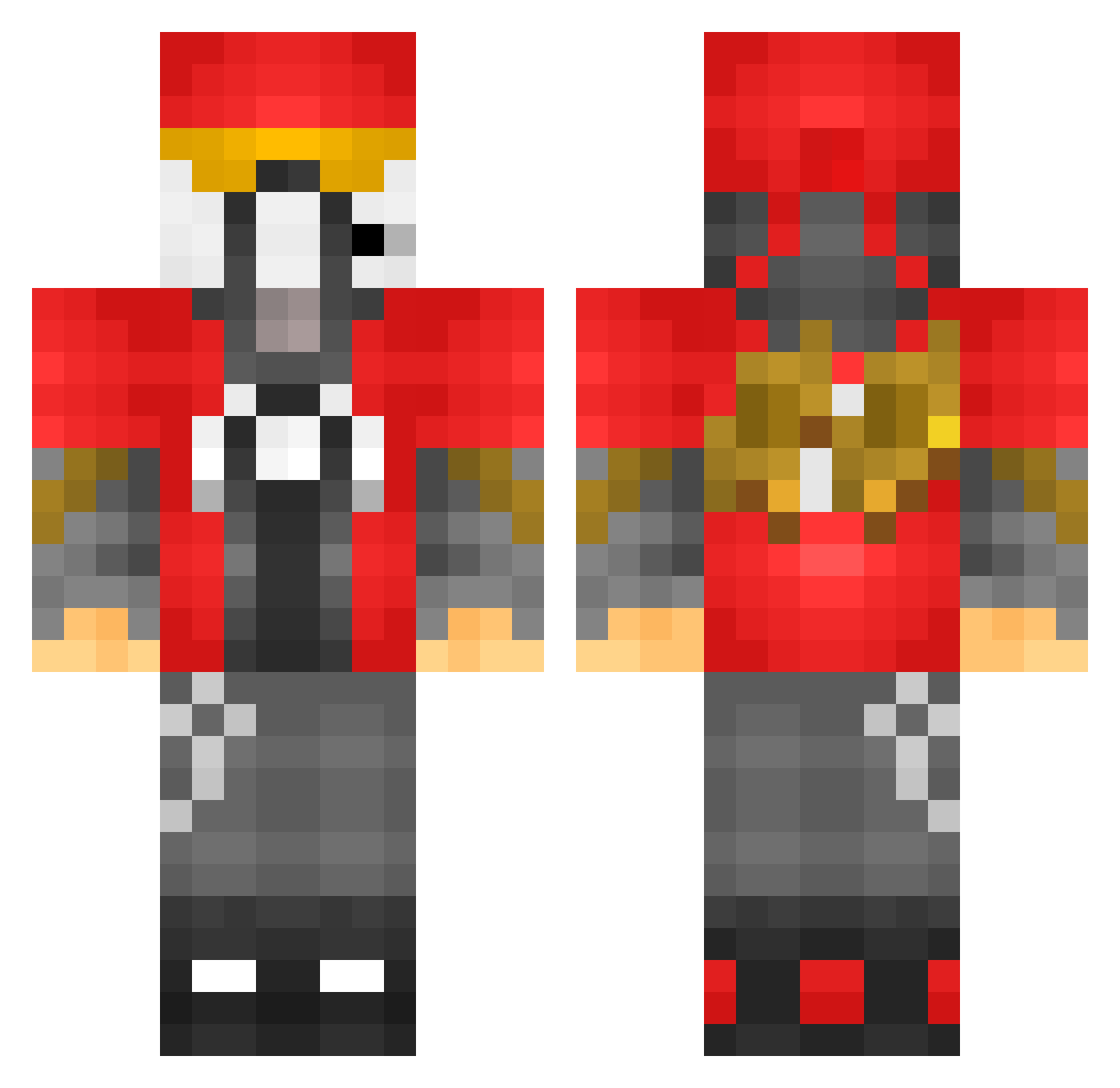 Zeran45 Minecraft skin, front and back view