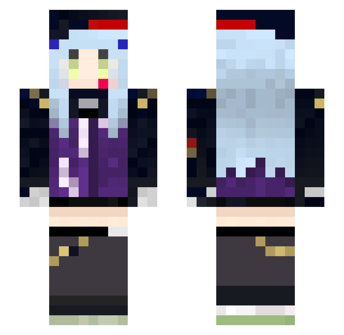 Lime3ee Minecraft skin, front and back view