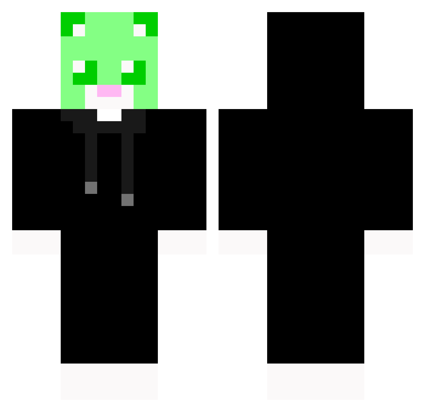 REAL2 Minecraft skin, front and back view