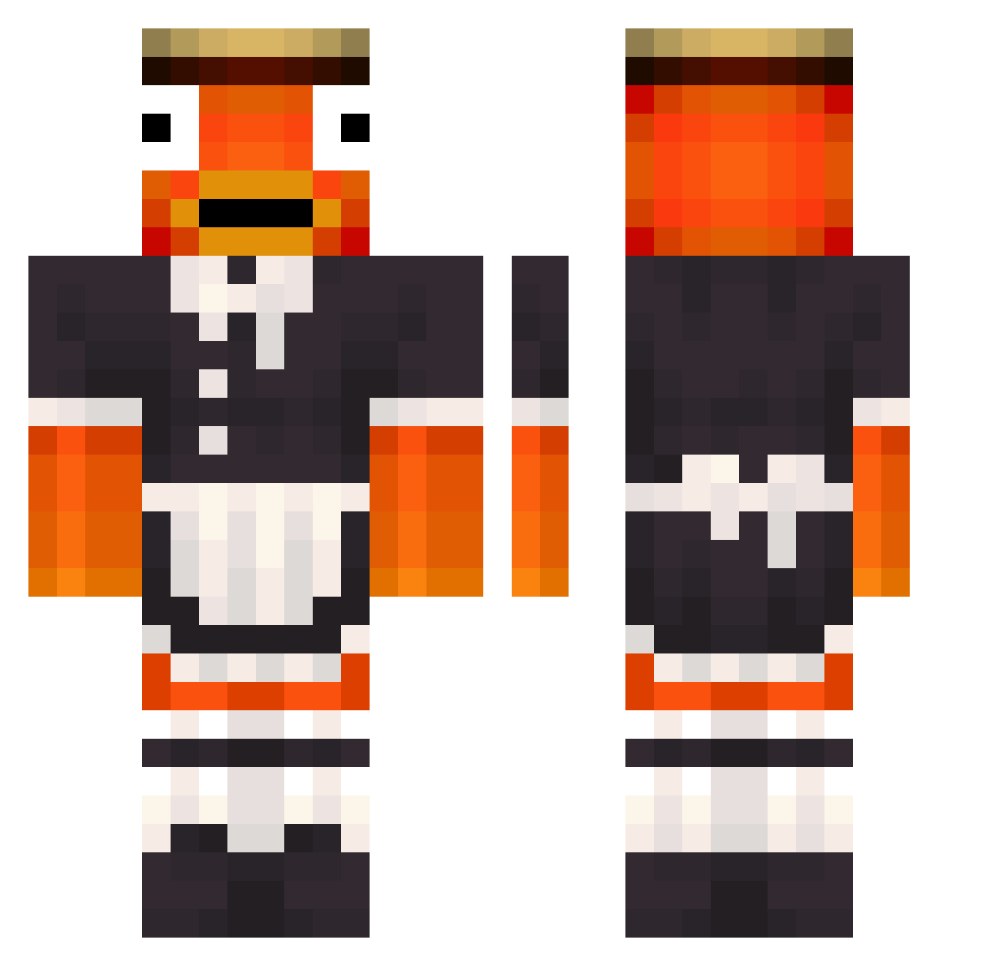 koluss Minecraft skin, front and back view