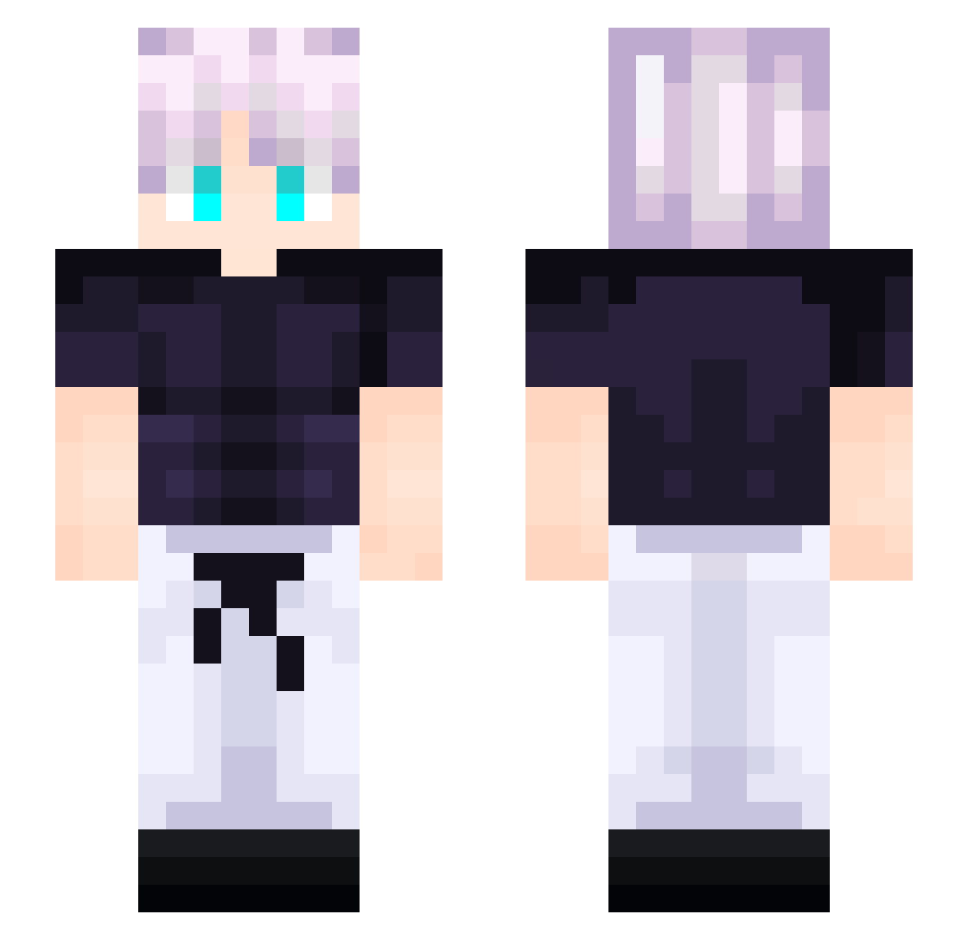 q2sa Minecraft skin, front and back view