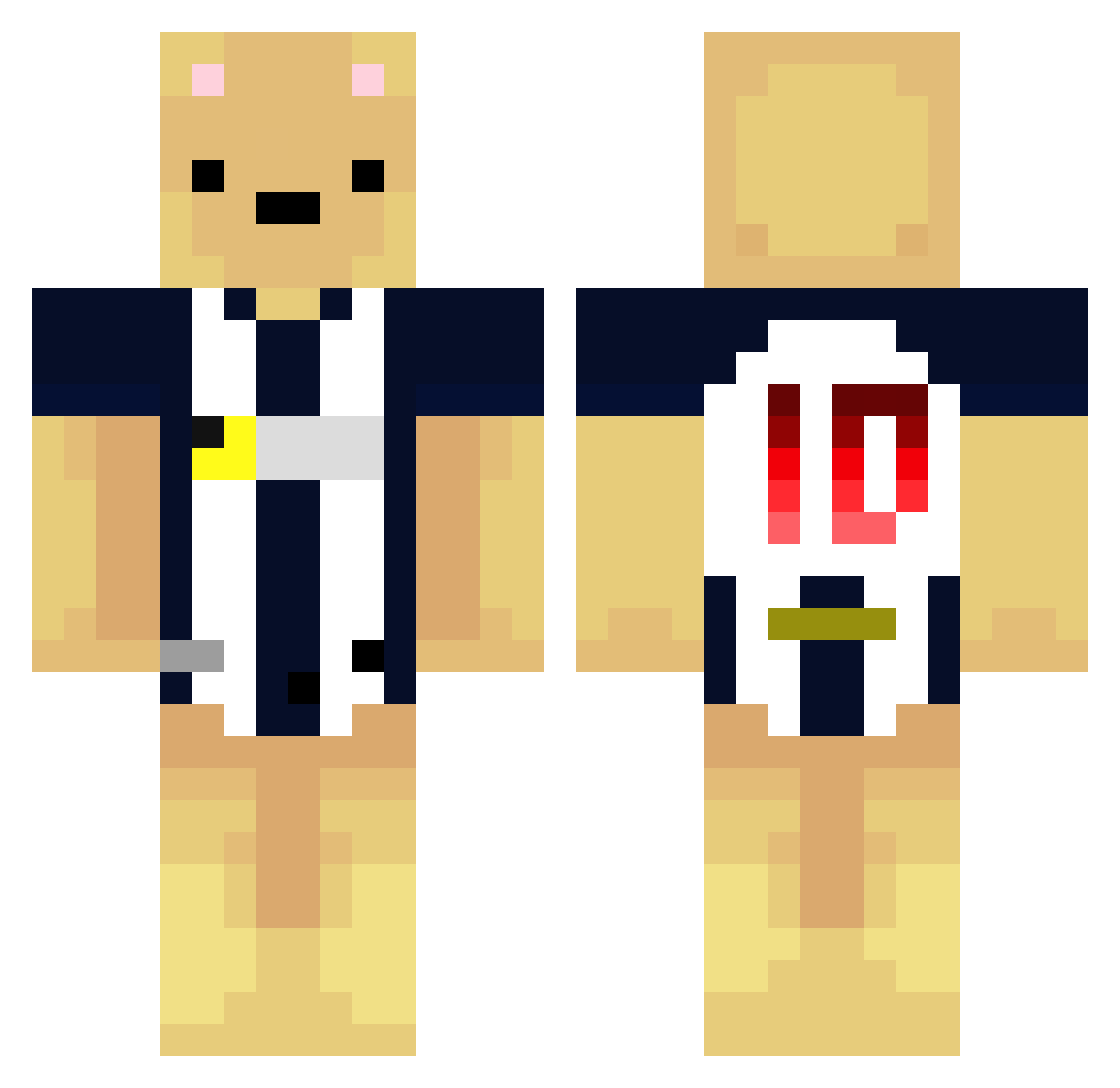 Blausin Minecraft skin, front and back view
