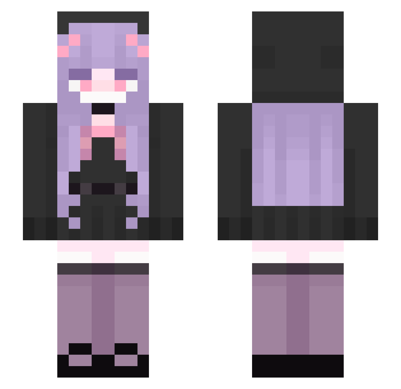 SweetieBunn Minecraft skin, front and back view