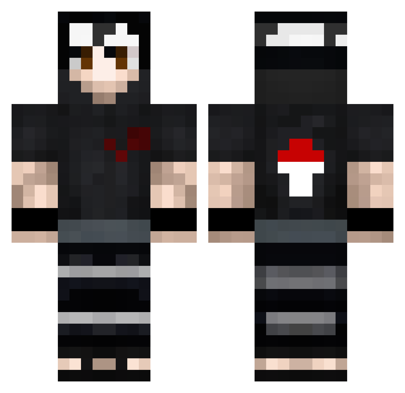 Hoxfoximper Minecraft skin, front and back view