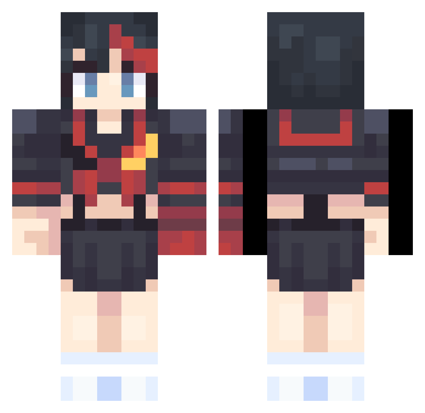 Swathing Minecraft skin, front and back view