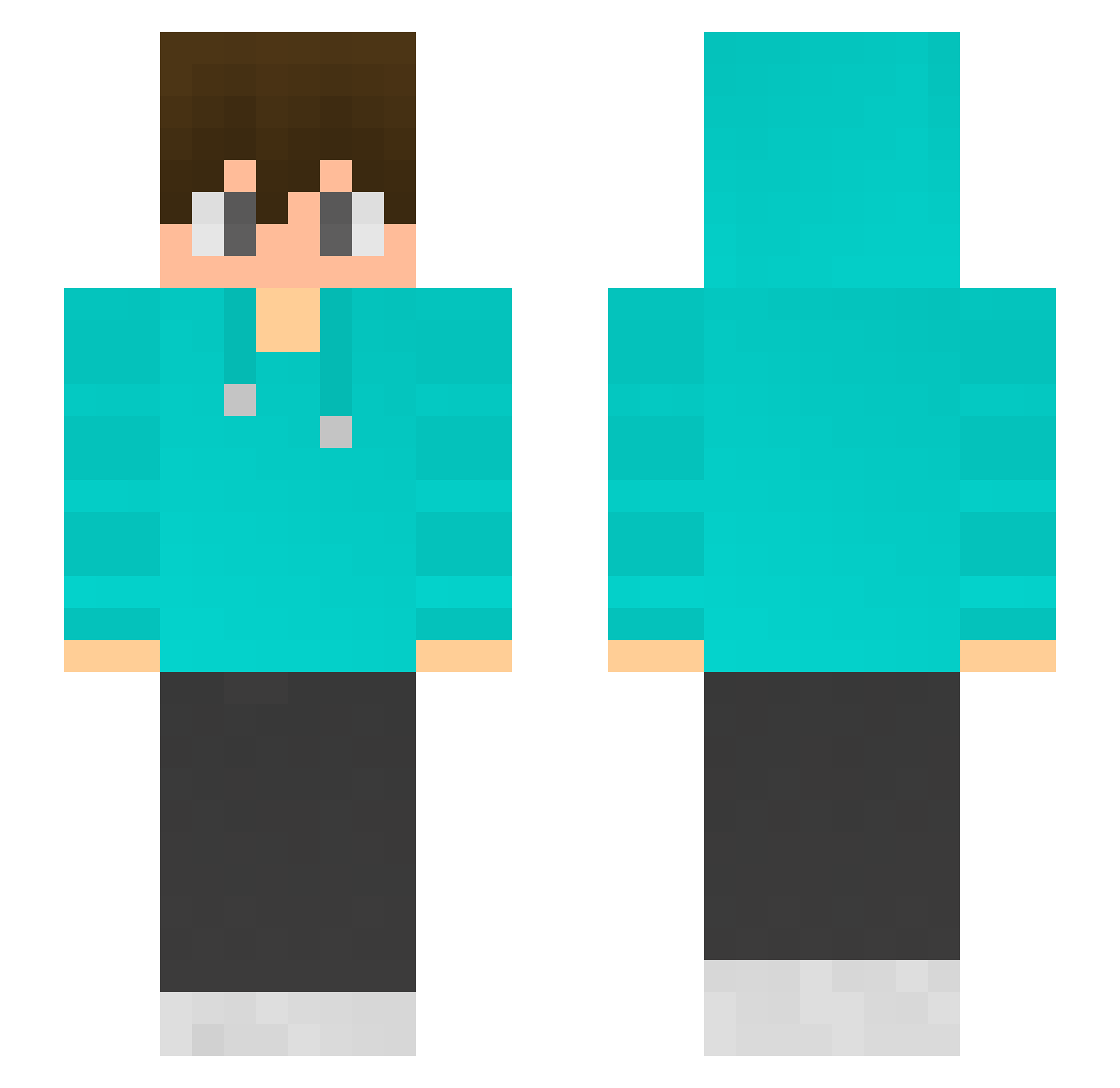 Vilkkuzii Minecraft skin, front and back view