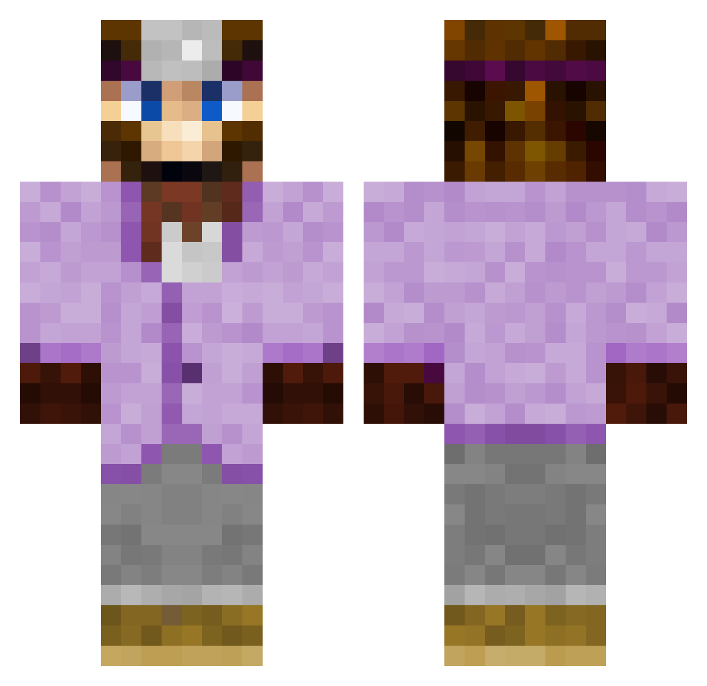 pillwhiteboypill Minecraft skin, front and back view