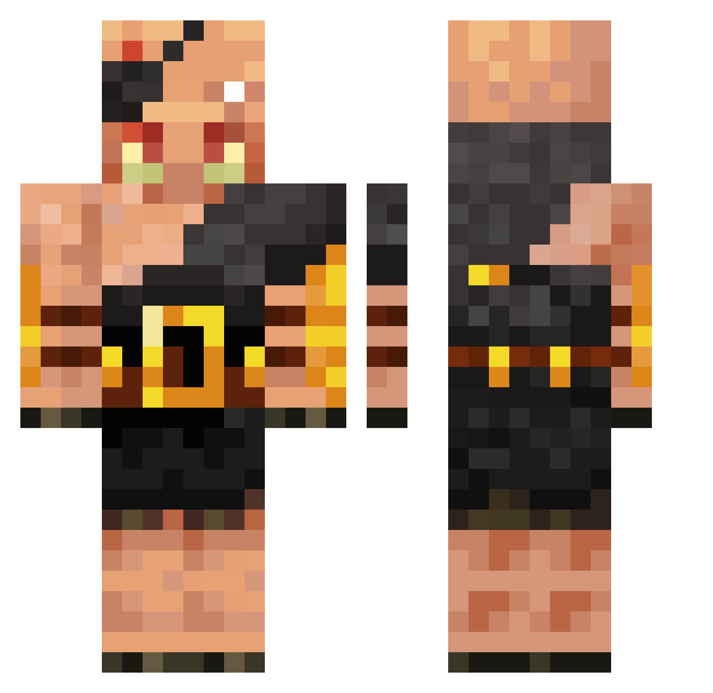 TheSoel Minecraft skin, front and back view