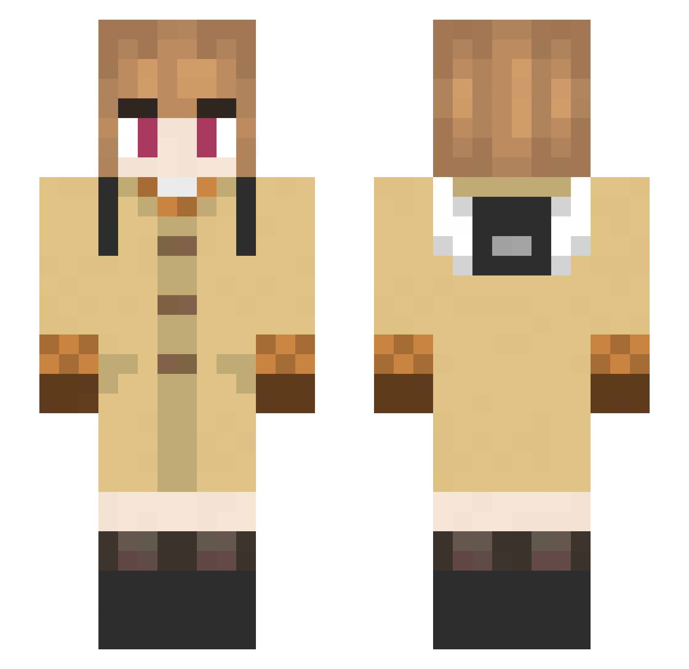 TaiyakiUme Minecraft skin, front and back view