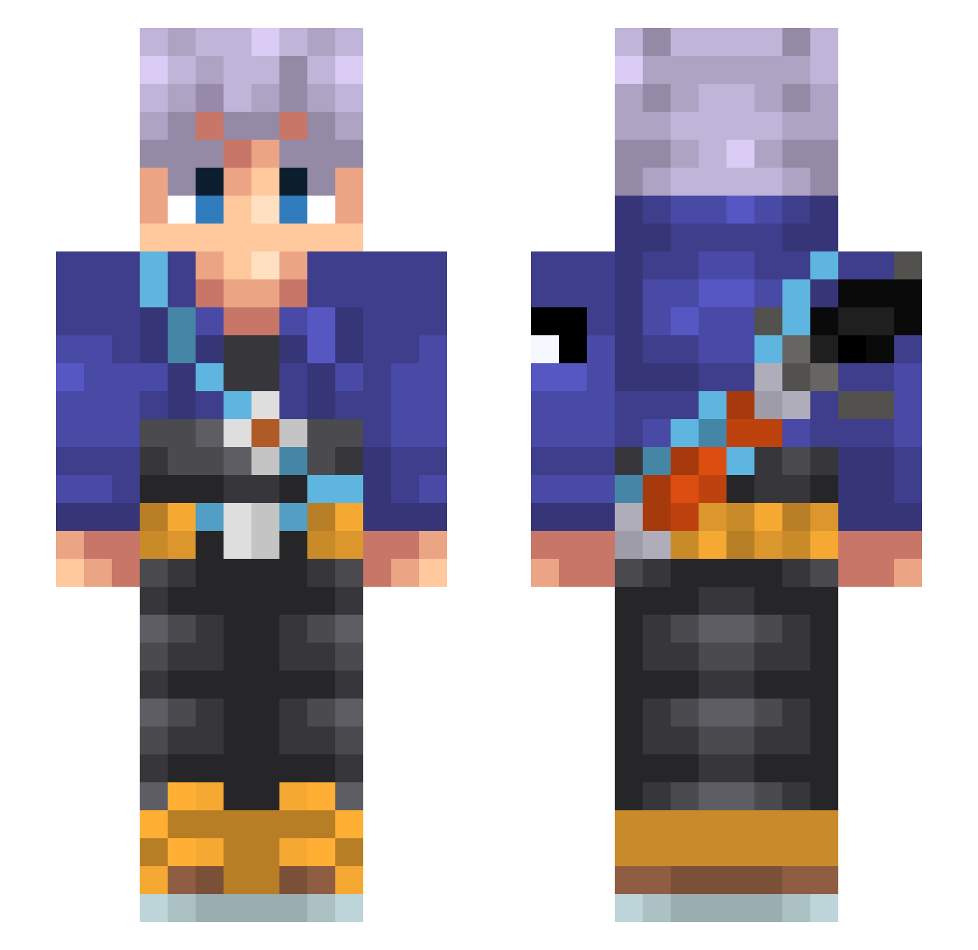 esmuerto Minecraft skin, front and back view
